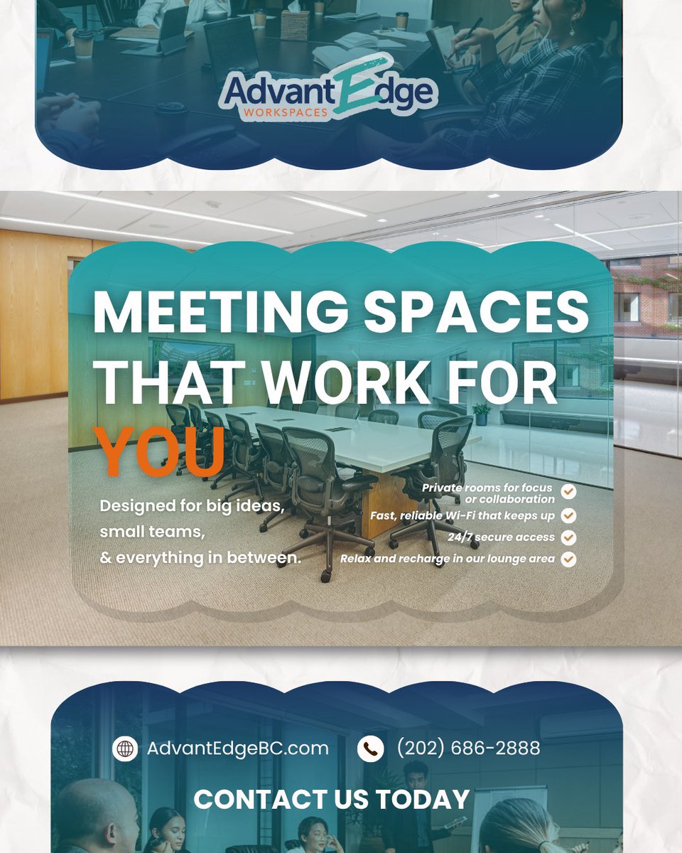 AdvantEdgeBC's tweet image. Good energy = good meetings.
Find your flow in a meeting space that’s flexible, modern, and actually inspiring.
📍 Georgetown + Chevy Chase
☕ Coffee included.

🔗 [advantedgebc.com/office-locatio…]

#Coworking #MeetingRoom #DCBusiness #OfficeSpace #WorkBetter