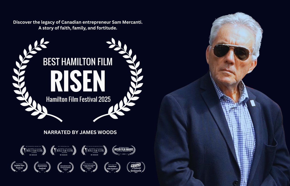 MOETIONPICTURE's tweet photo. ๐ฌ RISEN wins Best Hamilton Film at the 20th Anniversary @HamiltonFilm !
Huge thanks to all who joined us โ and to our sponsors for making it possible.
Next stop: ๐บ๐ธ Grand Motoring Film Festival in South Carolina!
#RISEN #IndieFilm #DocFilm #FilmFestival #CanadianCinema #HamOnt https://t.co/s2xSF0gV2t