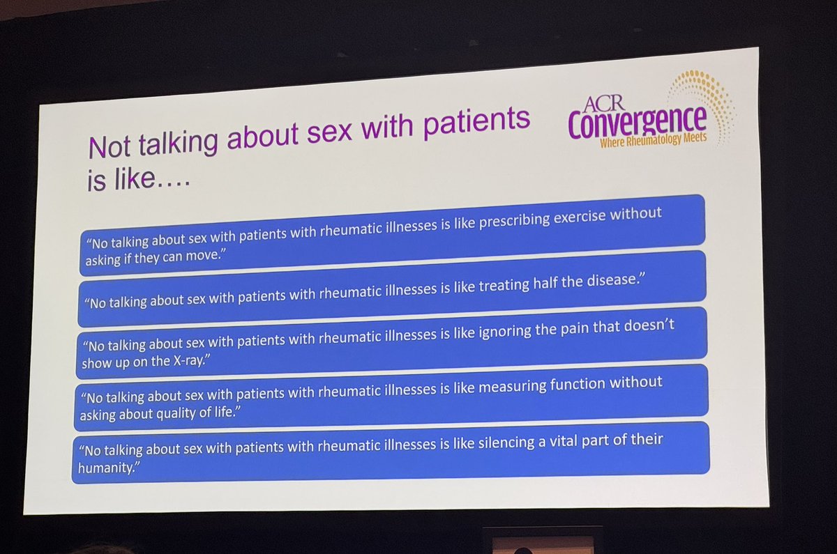 TiffanyAndLupus's tweet photo. Dr. Jillian Rose also shared some great analogies for what NOT talking about sex health is like!
🔸…it’s like treating half the disease.
🔸…is like measuring function without asking about QoL (quality of life)
See images for reference ↴ #ACR25
#LADAorg #LupusChat https://t.co/hbDeni4Kdx