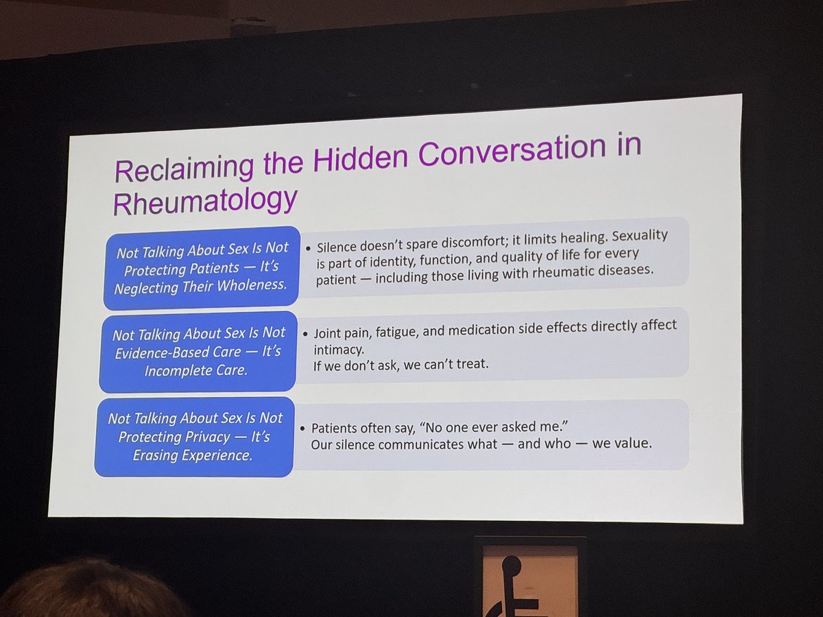 TiffanyAndLupus's tweet photo. Dr. Jillian Rose also shared some great analogies for what NOT talking about sex health is like!
🔸…it’s like treating half the disease.
🔸…is like measuring function without asking about QoL (quality of life)
See images for reference ↴ #ACR25
#LADAorg #LupusChat https://t.co/hbDeni4Kdx
