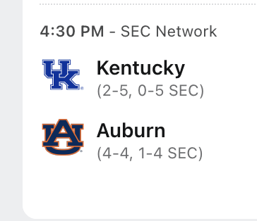 CF_Budge's tweet photo. We've got a very rare sicko slate in the SEC this week. Two matchups, four teams, a combined 1-19 conference record.
These four have combined for 11 one score SEC losses... https://t.co/UEDz5W0aip