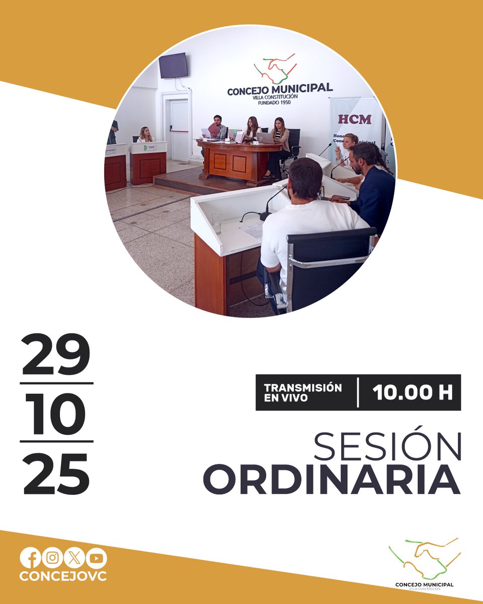 ConcejoVc's tweet photo. 🕙 Miércoles 29 de octubre | 10.00 h
El debate vuelve al recinto 💬

El Concejo Municipal sesiona en vivo para seguir legislando por la ciudad que queremos.

📄 Consultá el Orden del Día 👉
https://t.co/hBAWkC6c0x

👀 Sumate desde tu casa, participá con tu mirada ciudadana https://t.co/u3ZKdwROem