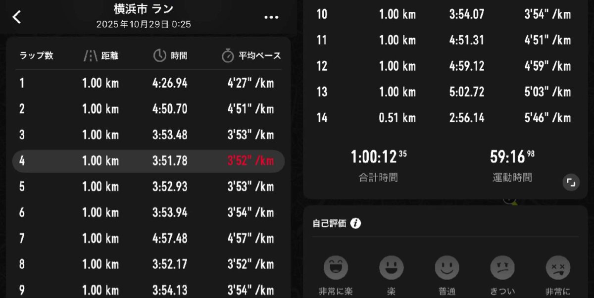 ラン
E31分/T16+12分
(10月合計344km)
#サブエガ  #coros #pacepro