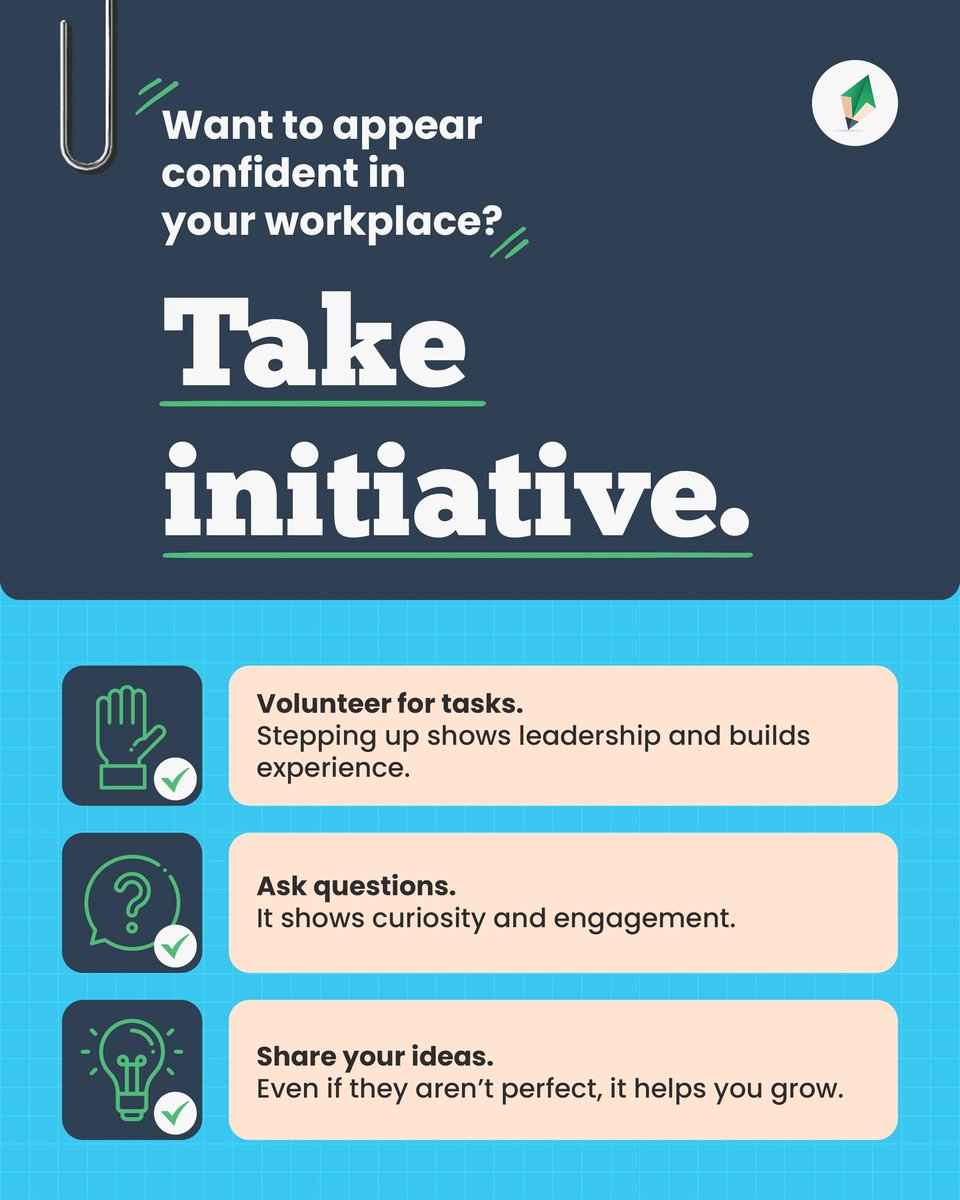 WriteDirection7's tweet image. The habit of taking action not only builds trust within your workplace. Don’t be afraid to take the leap! ✊

🌐 thewrite-direction.com

#TheWriteDirection #CareerTips #WorkplaceConfidence #ProfessionalGrowth