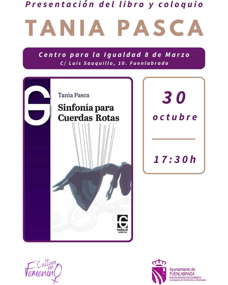 📖Nos vemos este jueves en el Centro 8 de Marzo de #Fuenlabrada para hablar de cómo incide el capitalismo patriarcal en la vida de todas las mujeres. Debate y feminismo en la presentación de Sinfonía Para Cuerdas Rotas.
#sinfoniaparacuerdasrotas
#MujeresEnRevolucion