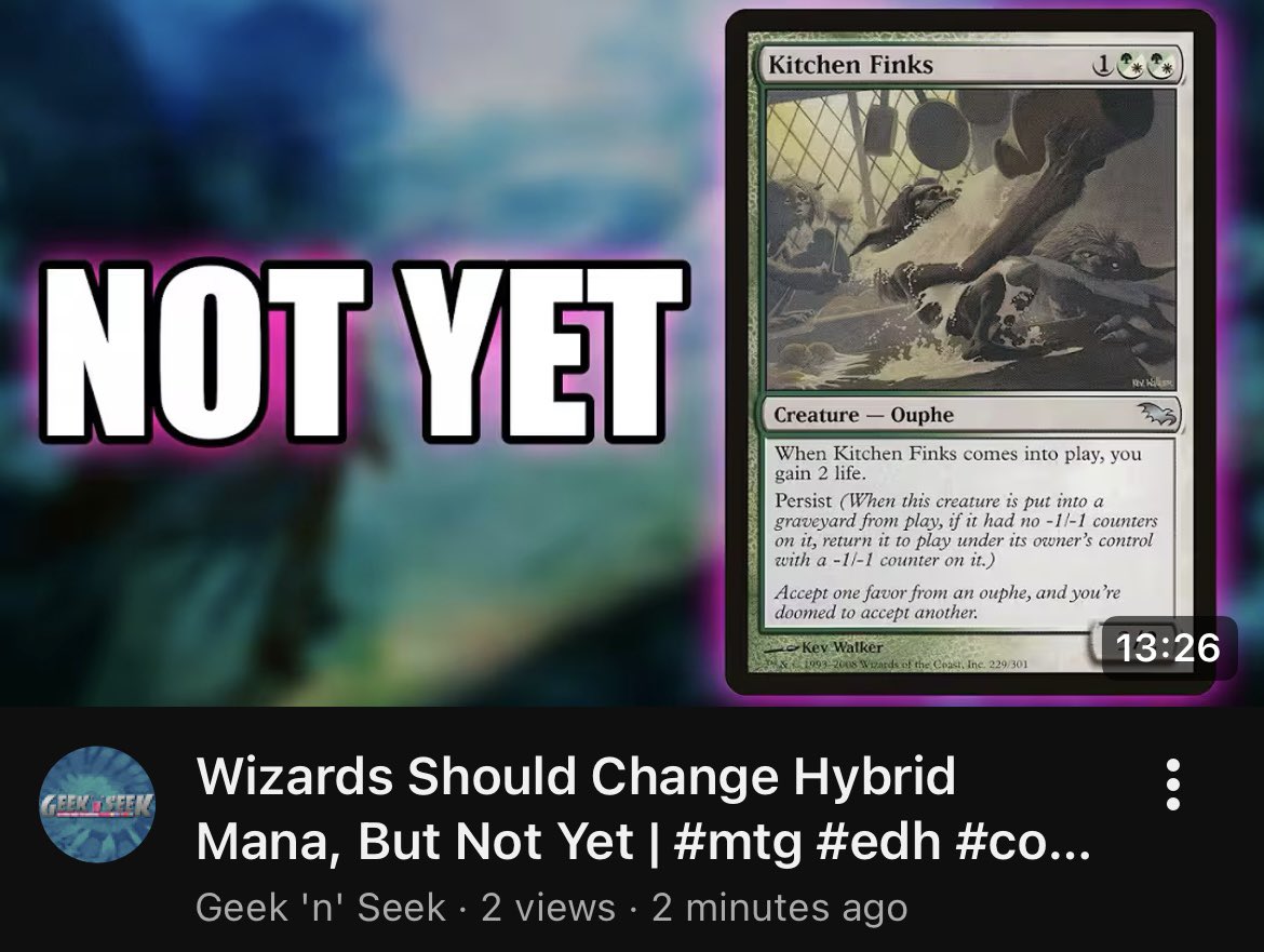 New video up. Giving my opinions on the proposed hybrid mana change. Check it out. youtu.be/H_DdT0JfXS4?si…