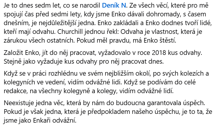 Na zdraví republice a na zdraví <a href="/enkocz/">Deník N</a> !