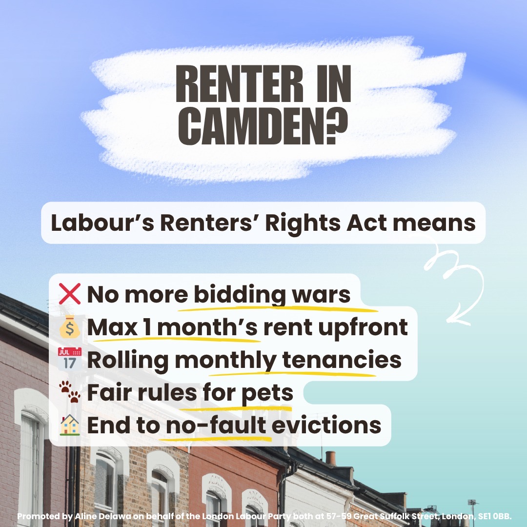Labour delivers change by passing Renters’ Rights Act.
New protections for private tenants:

✅Ending no-fault evictions &amp; bidding wars
✅Max 1 month’s rent upfront

Great to be on <a href="/bbc5live/">BBC Radio 5 Live</a> to discuss Camden’s support for private renters: bbc.co.uk/sounds/play/m0… (from 2:14:45)
