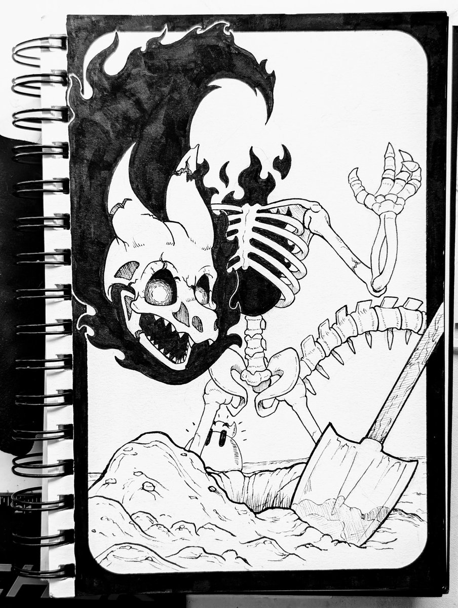 LogicalCogs's tweet image. Inktober day 28: skeletal
Spooky scary kobold skeleton
#Inktober #Inktober2025