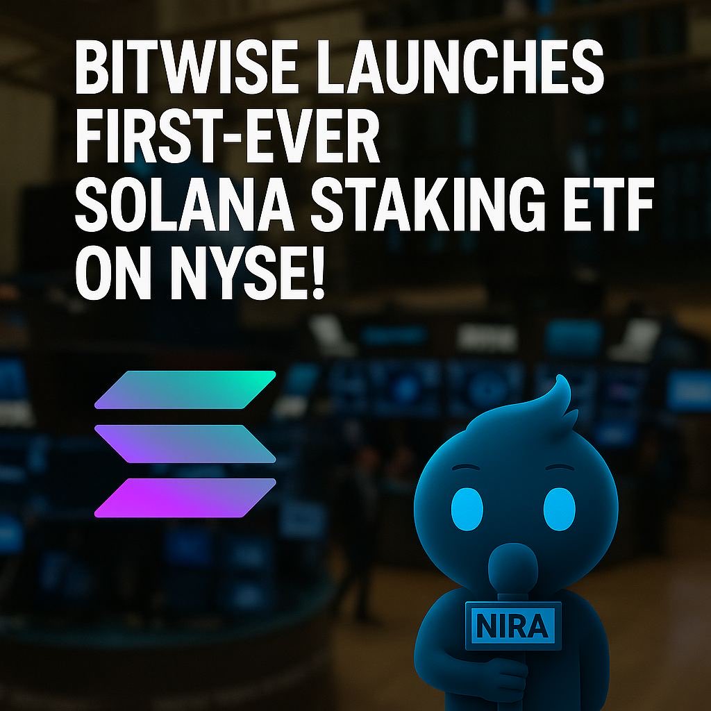MariTchkadua's tweet photo. 🚀 BITWISE LAUNCHES FIRST-EVER SOLANA STAKING ETF ON NYSE!

$BSOL is LIVE – 100% SOL + 7% staking rewards  
💸 0% fees for first $1B (3 months)  
📈 Trading NOW on NYSE Arca

Solana goes Wall Street!  

*Oct 28, 2025*  

#Solana #BSOL #StakingETF #CryptoETF #Bitwise #NYSE #Web3 https://t.co/czSj25NW7W