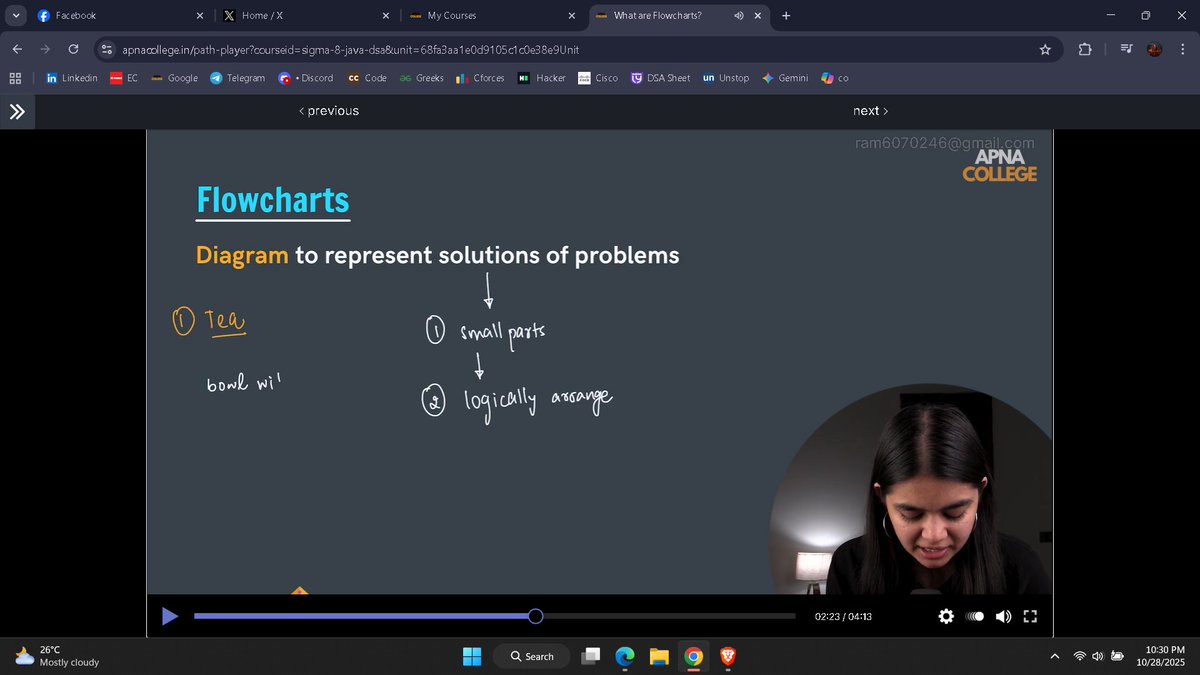 ram_sah02's tweet image. Starting the 100 days challenges of DSA in java in sigma8.0
Day 1 of 100 days challenges 
. basic understing
. flow chat. 
. sum of two number 
. operator and operand 
thanks to shradha didi
#100daysofjava 
@Magcourse_1 
@ShradhaKhapra_ @ApnacollegeX