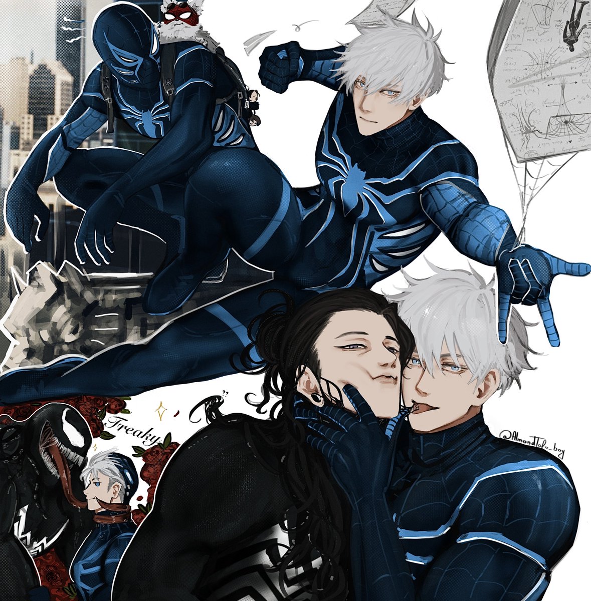 spiderman gojo &amp; venom geto #jjk