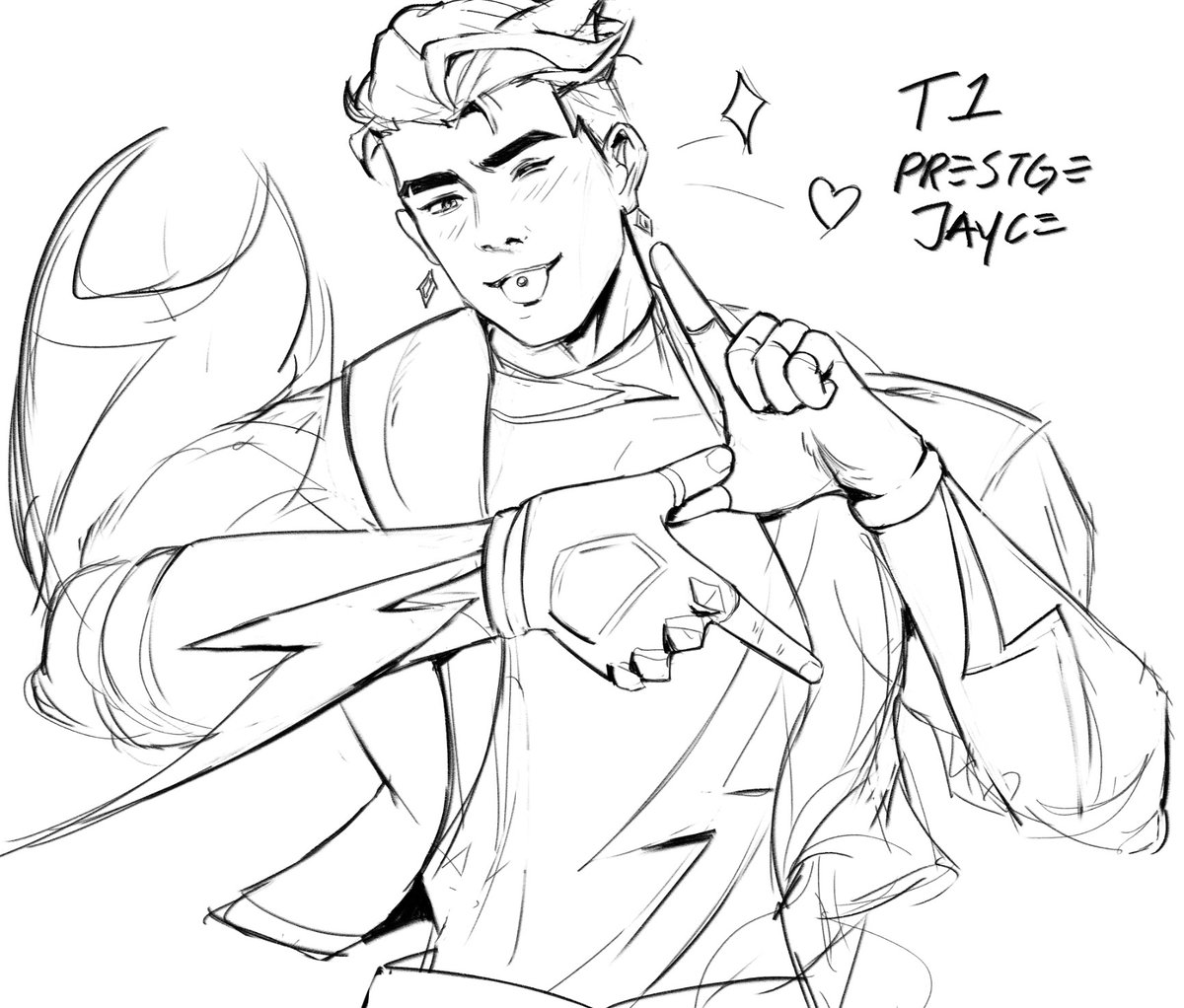 #LeagueJayceWeek prestige t1 jayce has always been kind of cutieful to me!!! making him hit the signature zeus hand pose..