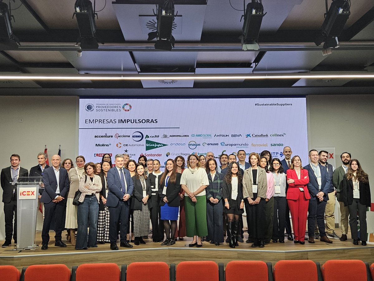 <a href="/ICEX_/">ICEX</a> <a href="/FundacionICO/">Fundación ICO</a> <a href="/IEuniversity/">IE University</a> <a href="/AERCE/">AERCE</a> <a href="/IndraCompany/">Indra</a> Cerramos esta jornada de aprendizaje organizada junto a <a href="/ICEX_/">ICEX</a> y <a href="/FundacionICO/">Fundación ICO</a>. 
😊 Gracias a todas las empresas impulsoras del programa y a los asistentes por formar parte del movimiento #SustainableSuppliers.
