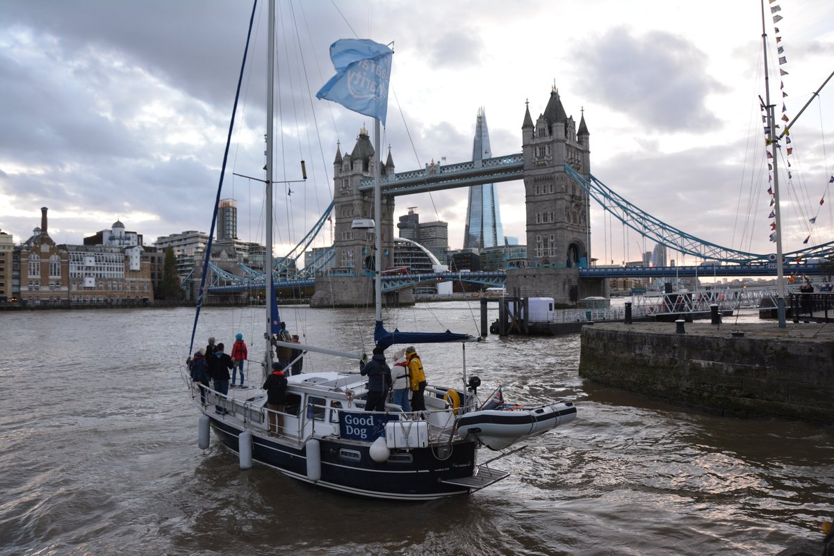 StKatsMarina's tweet photo. British sailor Mark Ashley-Miller is back at St Katharine Docks Marina and tonight Good Dog is looking out for a special bridge lift with his charity representatives and publishers onboard Find out more here - https://t.co/1UHBCX9f9D
#skdmarina #seafarerscharity #roundbritain https://t.co/rvcJUlzfiU