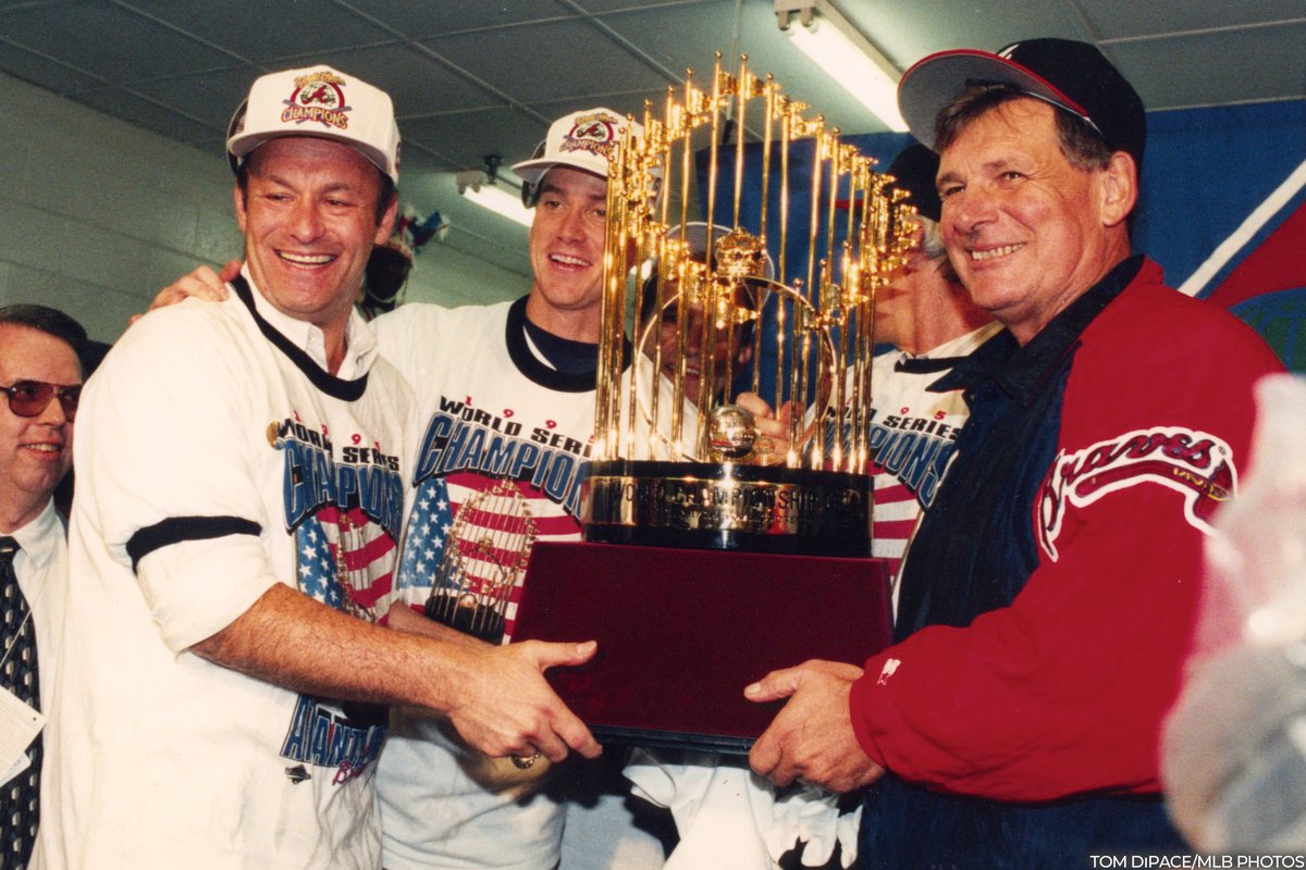baseballhall's tweet image. Thirty years ago today, the @Braves won their first championship in Atlanta.

Tom Glavine was named World Series MVP after holding Cleveland to one hit while tossing eight scoreless innings in Game 6. ow.ly/V3c950XiYsZ