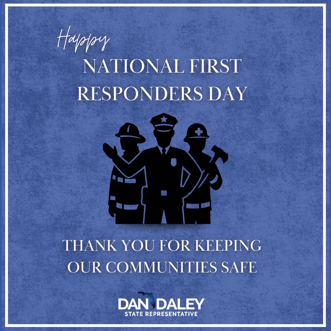Happy National First Responders Day! Today we honor the brave men and women whose courage, compassion, and quick action keep our communities safe and strong. Grateful for the incredible first responders serving across our three cities in District 96!