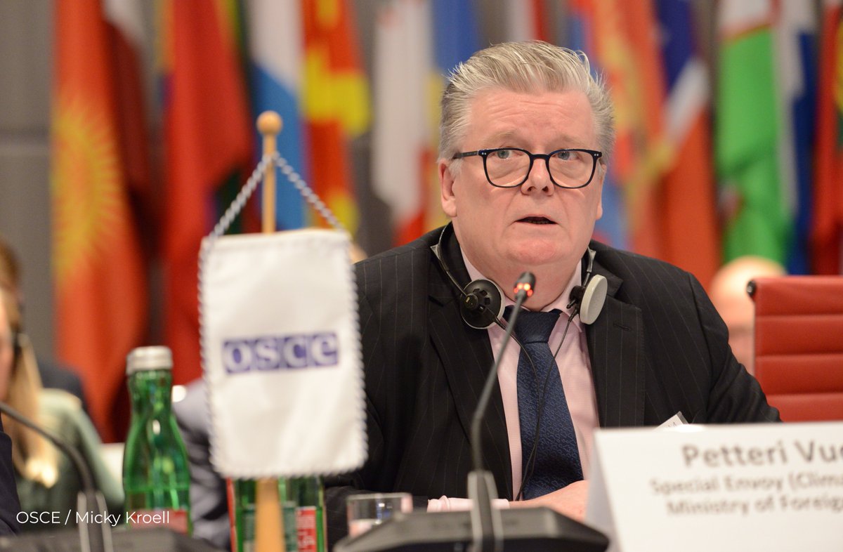 Finland_OSCE's tweet photo. At today's #EEDIM, Special Envoy @PVuorimaki highlighted how Russia’s full-scale war has damaged Ukraine’s critical infrastructure, causing man-made disasters and ecosystem destruction — and underlined the importance of projects like the 🇫🇮🇺🇦 Civil Protection Shelter Coalition. https://t.co/tKuW09BlxX
