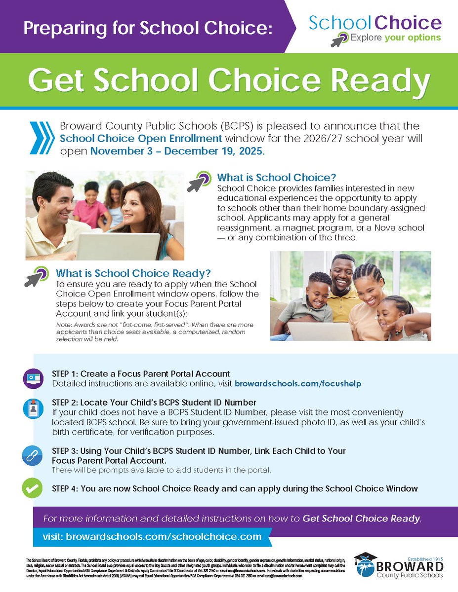 📣 BCPS School Choice Open Enrollment for 2026–2027 runs Nov 3–Dec 19!
#GetSchoolChoiceReady #ChooseBCPS