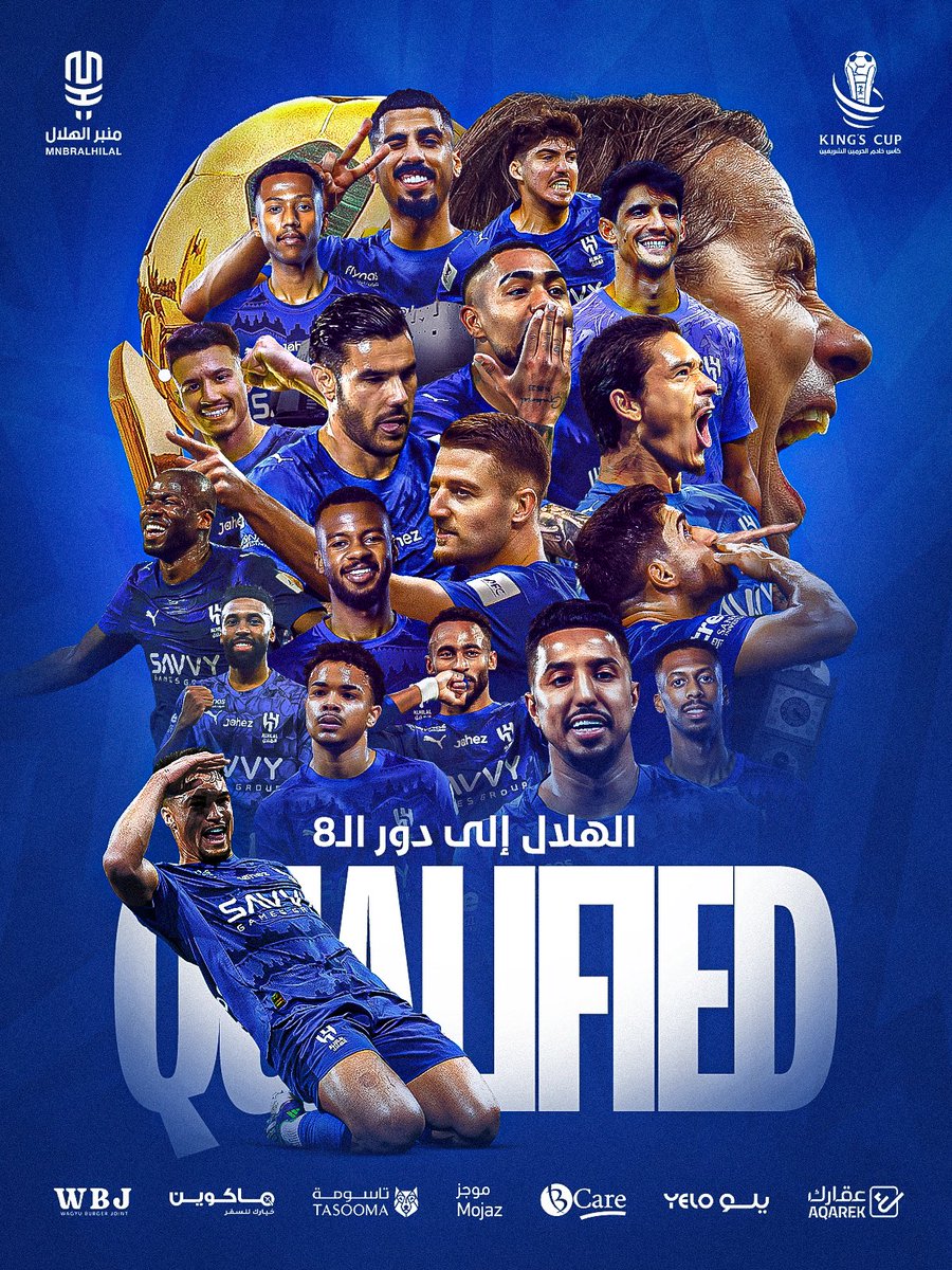 🚨🚨🚨🚨🚨🚨🚨 عاجل:

الهلال يتأهل إلى ربع نهائي كأس الملك 2025/26 💙