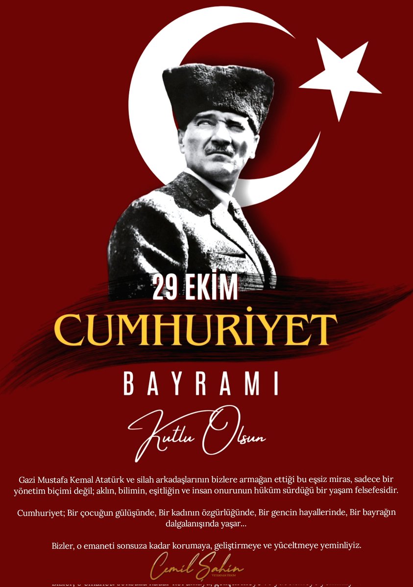 Cumhuriyet Bayramımız Kutlu Olsun!
İLELEBET CUMHURİYET 🇹🇷