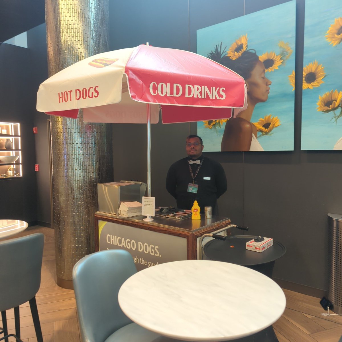 Heimerdude's tweet photo. When at the @delta @DeltaSkyClub in Chicago ....you have to get a Chicago Style Dog!!  #mustardonly #noketchup https://t.co/5u8d8ziA5W