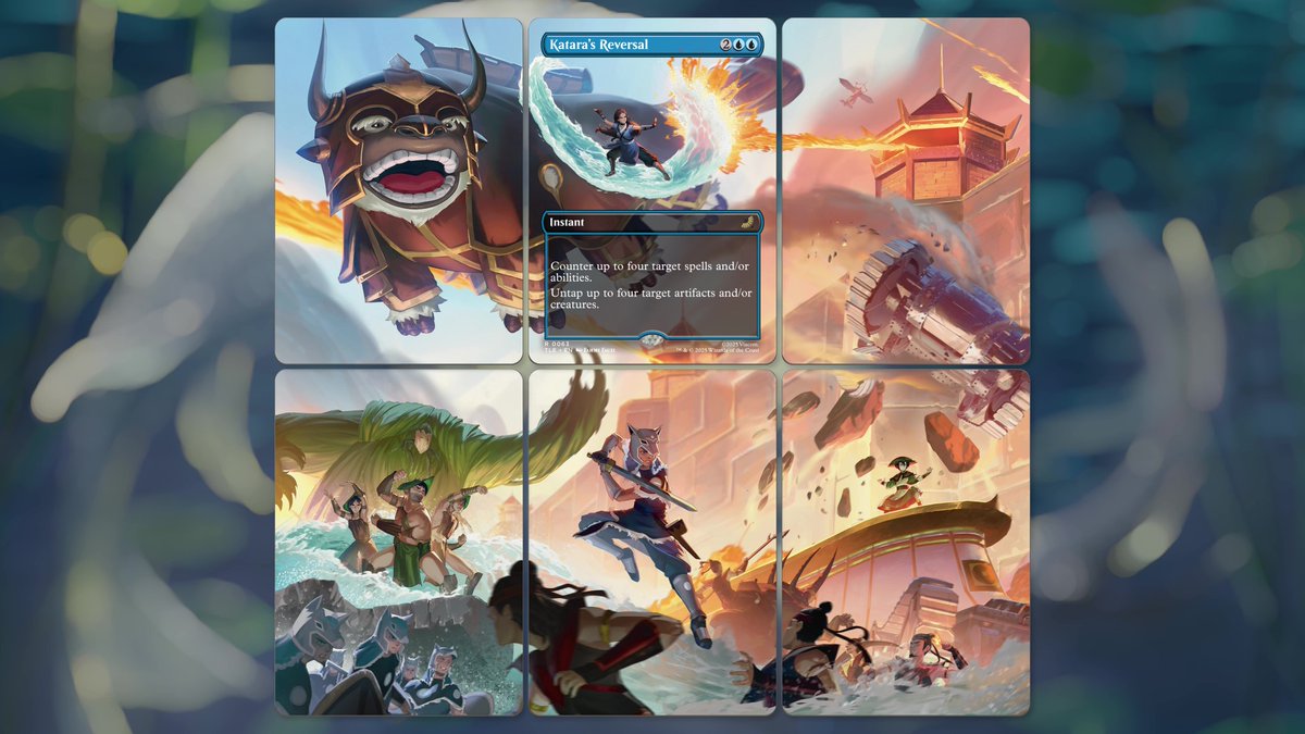 wizards_magic's tweet photo. There are two Scene Boxes for the #MTGxATLA set, each showcasing a different side of Team Avatar. Each card is playable on its own OR put them all together on display! https://t.co/diWVxLDKKz