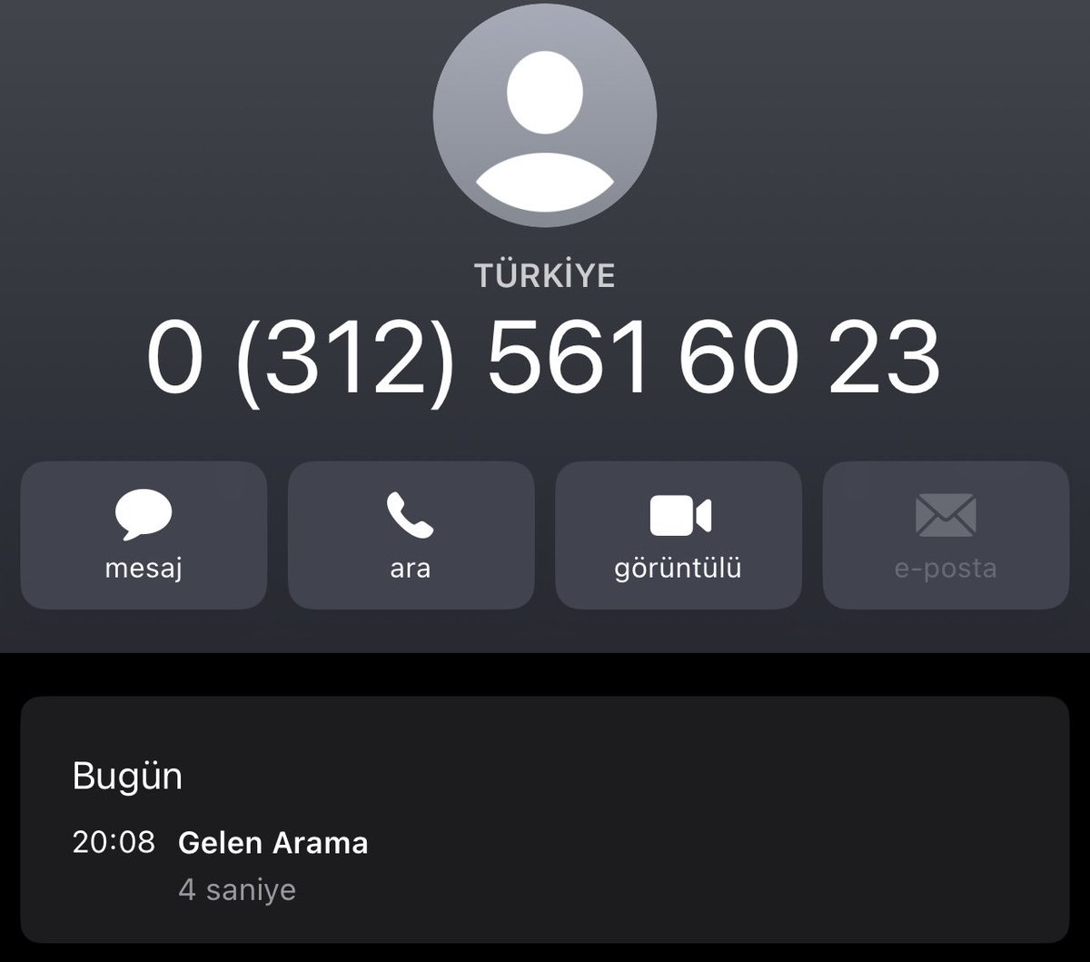 Olm şu numara beni arayıp duruyo. Bir tane kadın “Good bye” diyip kapatıyo aq