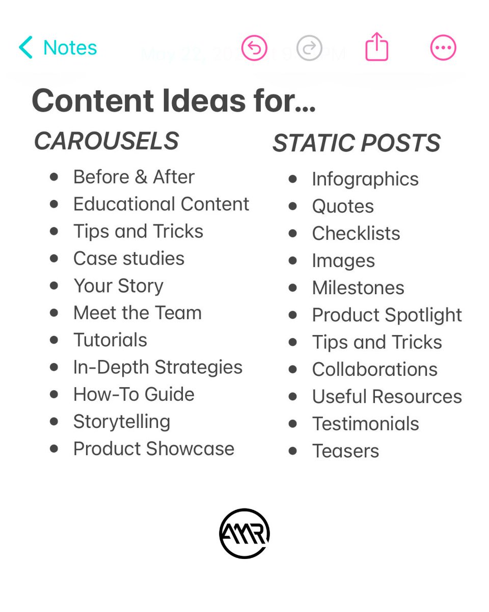 AmrDigital's tweet image. In a pinch for content ideas? Look no further. 😉

Save this post for your next content batch! 📝

#AMRDigital #contentideas #socialmediamanager #SMM #digitalmarketing