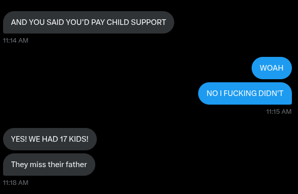 Snails_Racing15's tweet photo. WHAT THE FUCK HAPPENED?! I DID NOT HAVE FUCKING 17 KIDS WHILE I WAS GONE. https://t.co/ifMxiv9Sq5