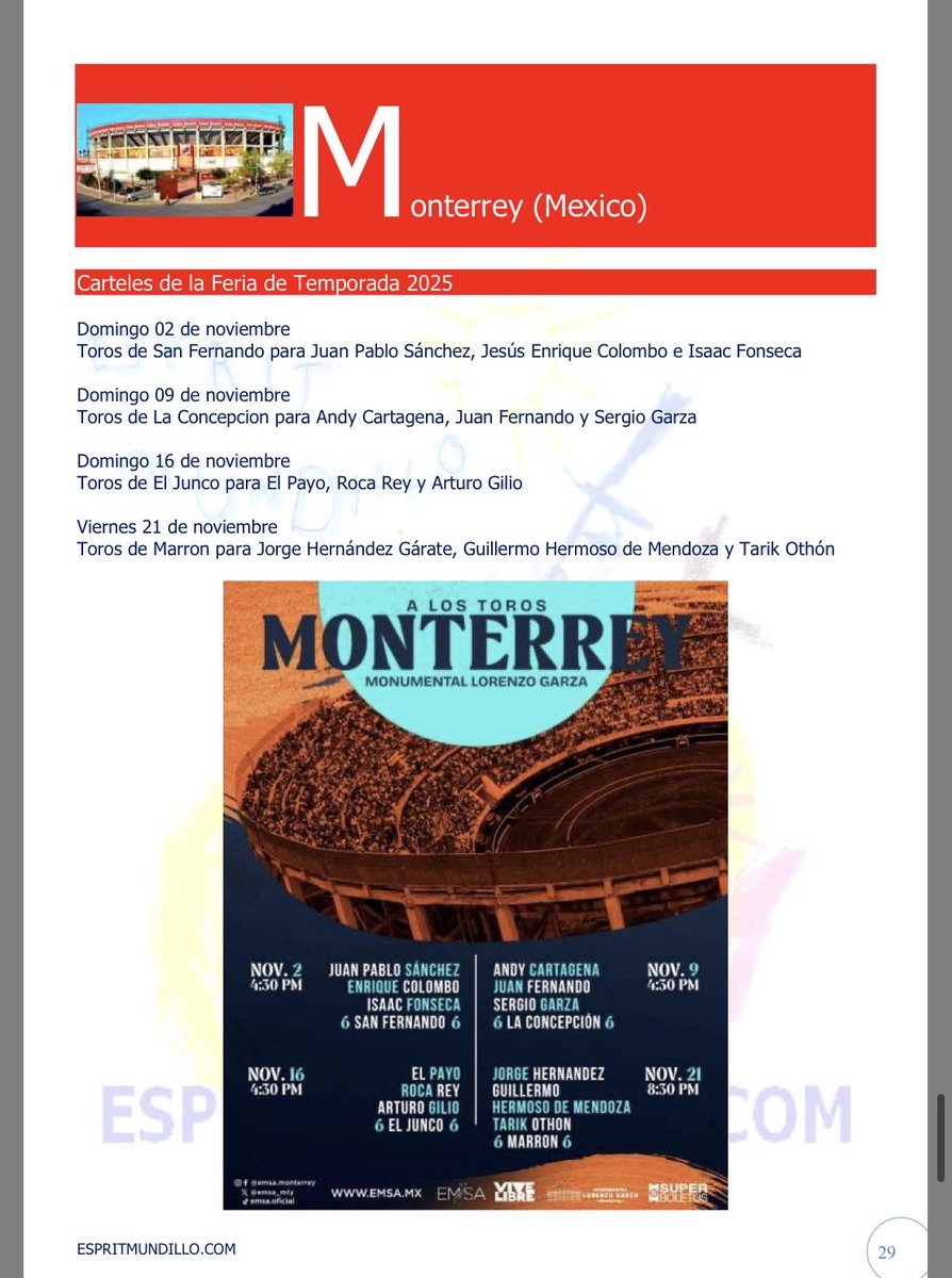 Noticias taurinas de Mexico en item 748 en la web espritmundillo.com