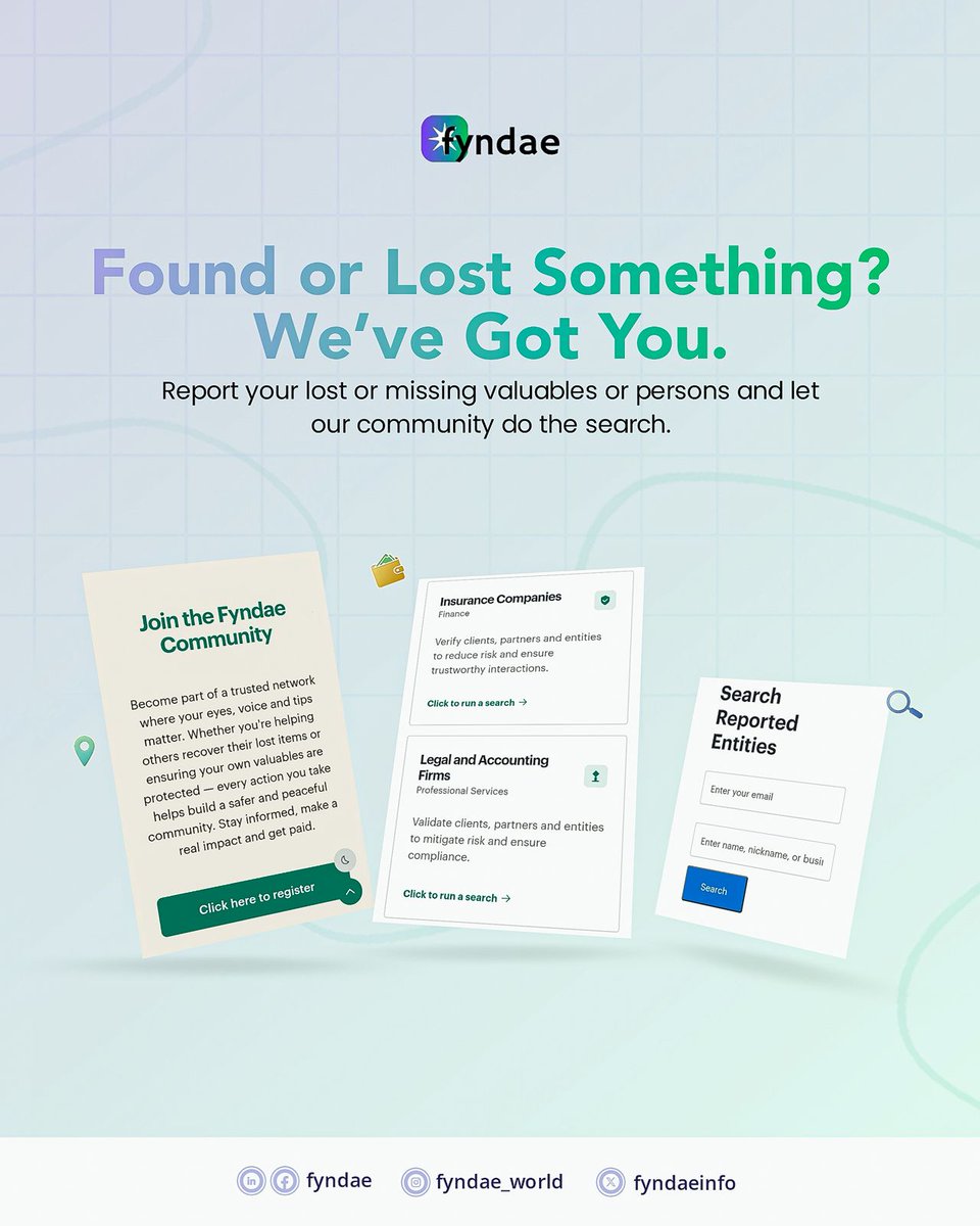 SirDavidBent's tweet photo. Join the Fyndae Community & report your lost or missing valuables or persons in seconds & get paid instantly! 

Also use their verification system to know who you are dealing with and stay safe.

I'll be giving 5k each to 5 lucky followers who can show me evidence that they have signed up on Fyndae and also followed their account

Follow them here @FyndaeInfo
 & sign up here: https://t.co/LbHvF9EeSe