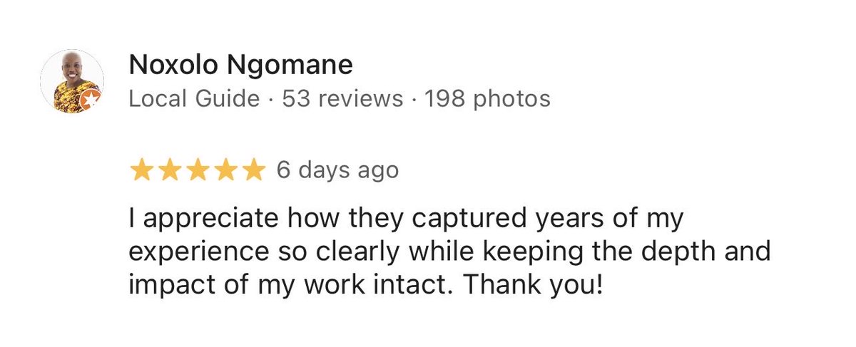 Natasha Huckfield (@dramadelinquent) on Twitter photo Nearing the end of the year, it’s the perfect time to get that cv dusted off and ready for January 
We have 28 working days left until we stop taking cvs in for the year (8 December), please don’t leave it too late 
CV R150
Cover letter R100
Interview prep R350
Executive resume Nearing the end of the year, it’s the perfect time to get that cv dusted off and ready for January 
We have 28 working days left until we stop taking cvs in for the year (8 December), please don’t leave it too late 
CV R150
Cover letter R100
Interview prep R350
Executive resume