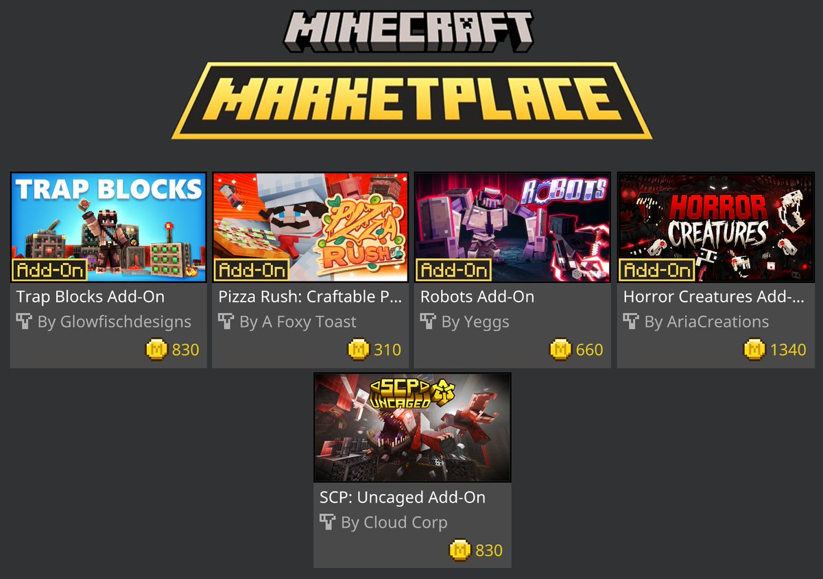 5 New add-ons came out today. I'll post a showcase video of each asap!😁