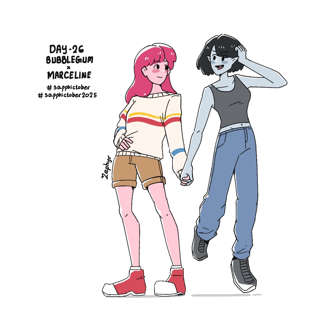 ZephyrCorner's tweet image. Day 26 -Princess Bubblegum x Marceline 
(Adventure Time)
~Zephyr
#sapphictober #adventuretime 
#sapphictober2025 #bubbline