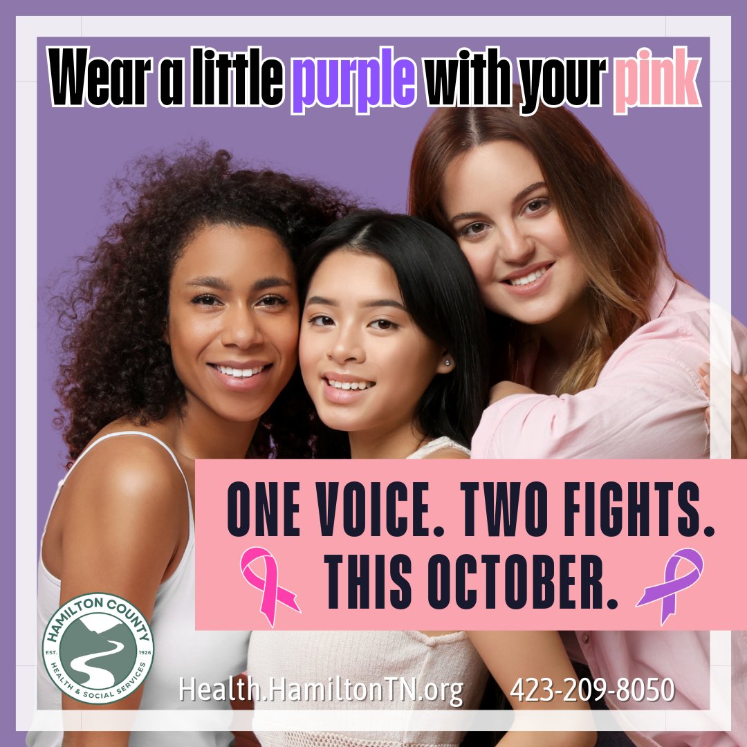 One Voice. Two fights. This October. Join the movement! Wear a little purple with your pink to raise awareness for both breast cancer and domestic violence—two issues that affect millions of women. Together, we can support, educate, and empower one another! Find out more: