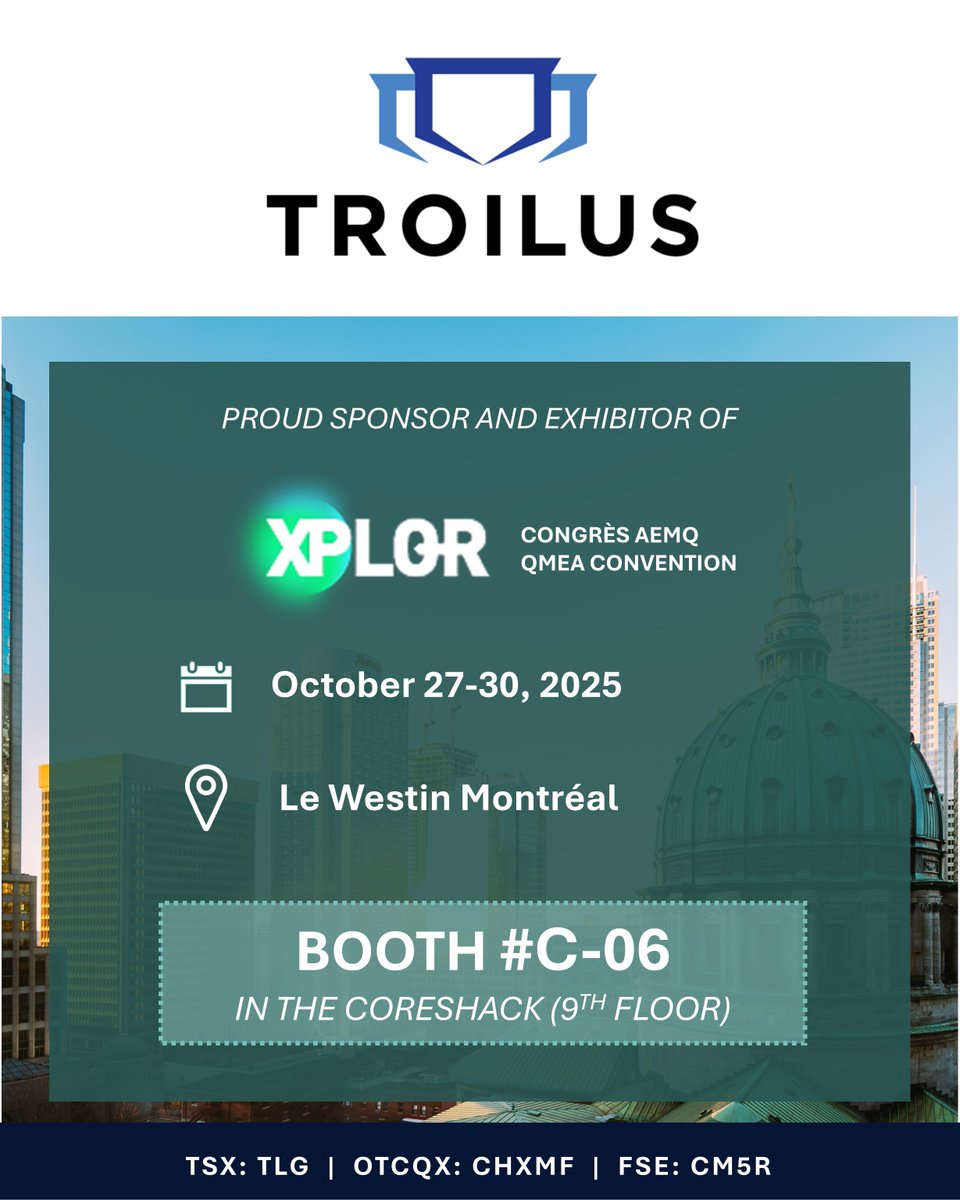 We're thrilled to be one of the sponsors of this week's Xplor 2025 conference — Quebec’s premier mining event hosted by the Quebec Mineral Exploration Association (QMEA) at Le Westin Montréal. Stop by booth C-06 in the Coreshack to meet the Troilus team and learn about one of