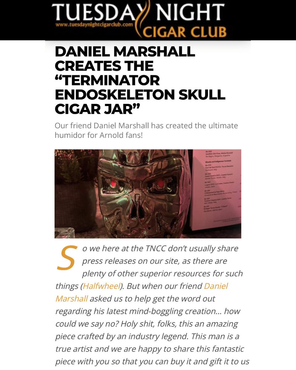 The Daniel Marshall Terminator Cigar Jar @ danielmarshallshop.com