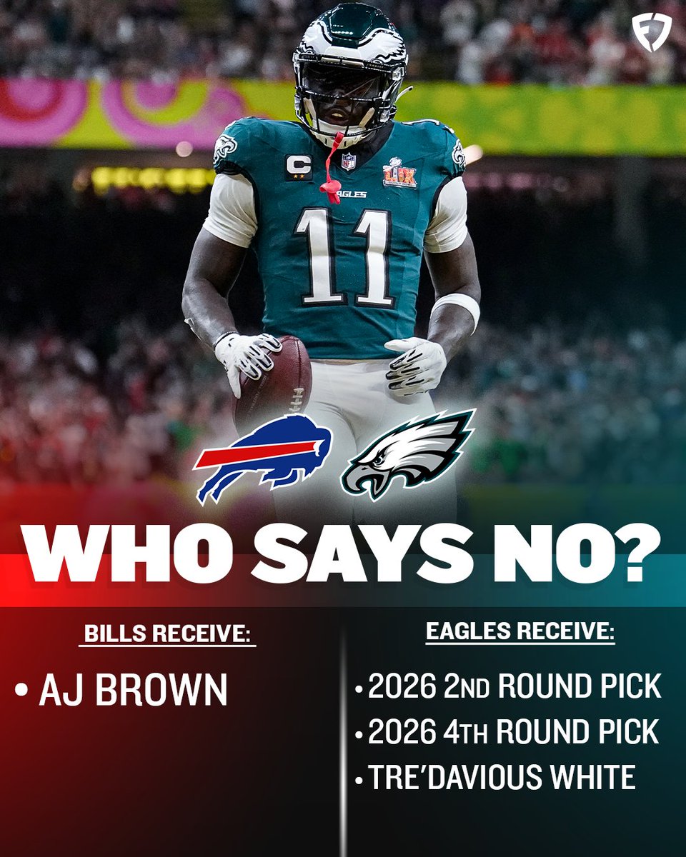 FDSportsbook's tweet image. AJ Brown &amp;amp; Josh Allen might BREAK the NFL 😱

Should the Eagles &amp;amp; Bills make this trade to send the superstar WR to Buffalo? 🤔
