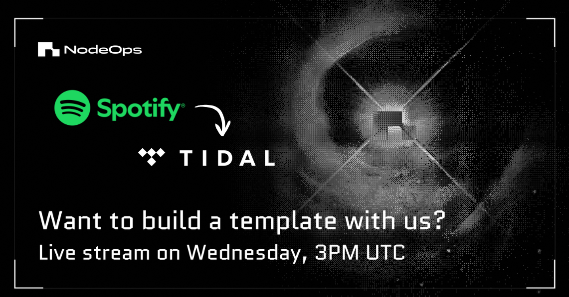 BuildOnNodeOps's tweet image. How about building a template together? While recording?

That’s exactly the plan for tomorrow&apos;s live stream ✅

The agenda is simple: build a Spotify-to-Tidal template leveraging NodeOps Network’s infrastructure.

@JNodeops will demo how to import your Spotify playlists into…