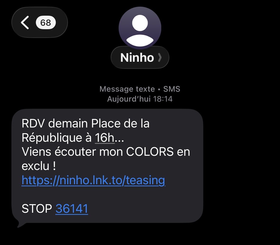 ‼️ POUR L’OCCASION, LE RAPPEUR NOUS DONNE RDV DEMAIN À 16h00

📍 PLACE DE LA REPUBLIQUE à PARIS