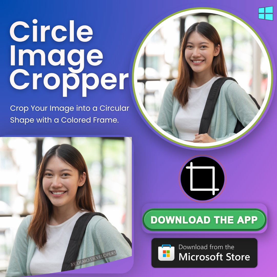 DemoDevelopers's tweet image. 🖼️ Circle Image Cropper for Windows 10/11
Crop images into perfect circles & add stylish color or gradient rings — all offline! 💫
🎨 Easy to use | 5 frame styles | Free trial
⚡ Get it now: apps.microsoft.com/detail/9mxdf8j…
#WindowsApp #PhotoEditing #CircleCropper #DemoDevelopers