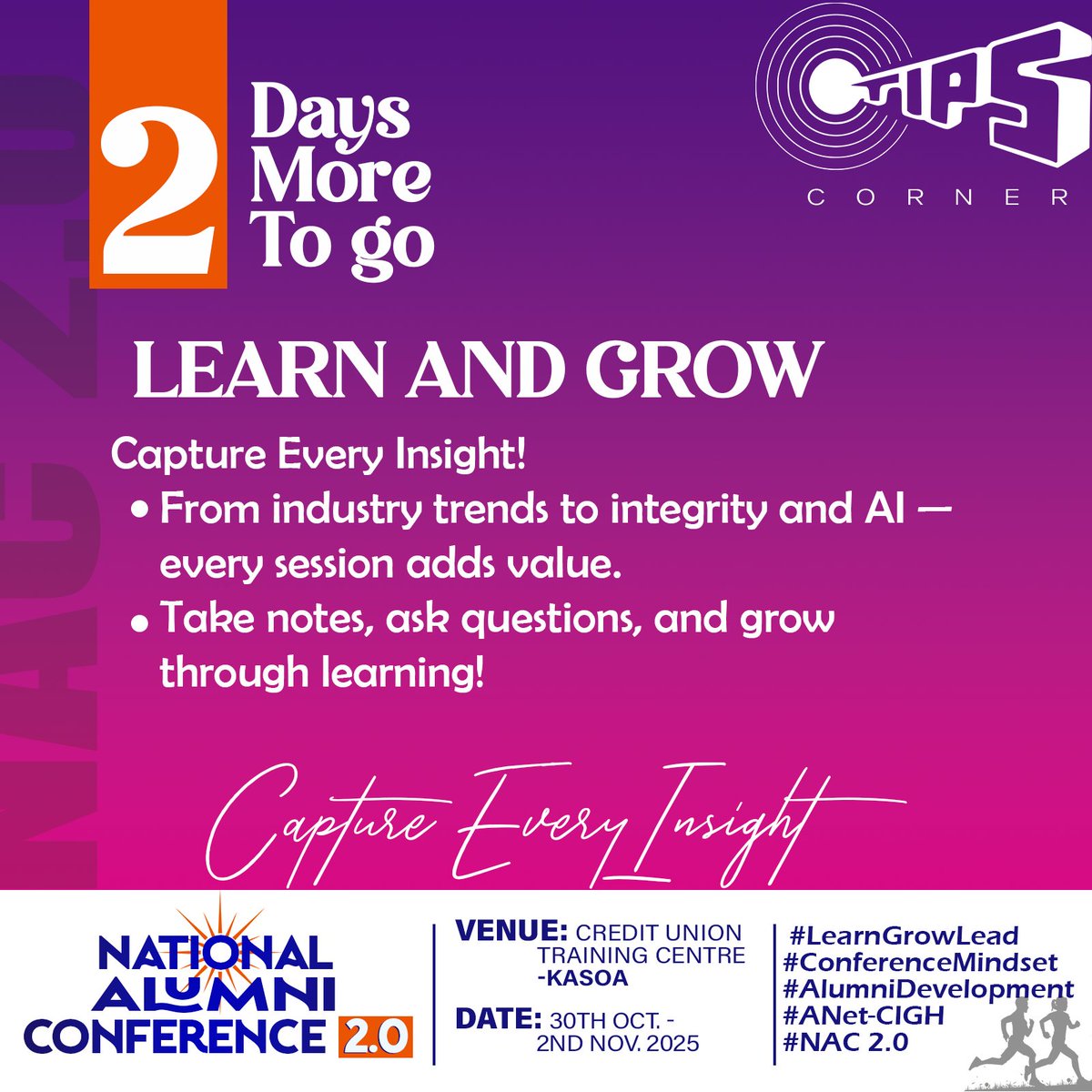 CIGH_Alumni's tweet photo. Just 2 Days More to go...

Make time, Join the flow
This conference is meant to grow us and to cause us to stand out in all fields of work and studies.

Make it a point to be present, and you won't regret this🥳🥳🥳🥳🥳🥳 https://t.co/mlY1iUHjWR