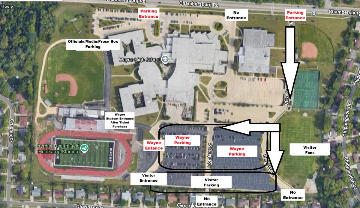 Westland Cougar Playoff Game
Friday at Huber Heights Wayne HS – Premier Health Field - 5400 Chambersburg Rd, Huber Heights, OH 45424
🎟️ Tickets: events.hometownticketing.com/boxoffice/ohsa…
📺 Stream: nfhsnetwork.com/events/ohsaa/g…
🚗 Parking $2 cash only

See map for entrances &amp; parking info.