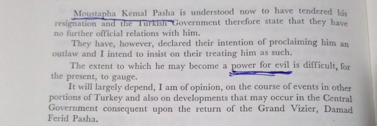 Mustafa Kemal Paşa'nın İngiliz istihbaratı tarafından nasıl anıldığına bakın;

"Power of evil" 💀

Kötülüğün gücü, kötücül güç... 

Atatürk İngiliz istihbaratına dokuz doğurtmuş bir kahramandır. 

Kaynak: FO.371/4158/11382