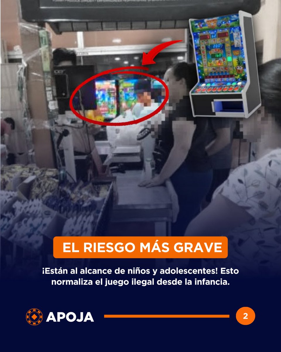 apoja_py's tweet image. ¡ALERTA CAPIATÁ! Juego Ilegal Clandestino en Supermercado.
APOJA detectó y denunció máquinas de juego ILEGALES al alcance de niños y adolescentes en un supermercado.

El riesgo es urgente: esta actividad avanza por la omisión de los controles municipales.