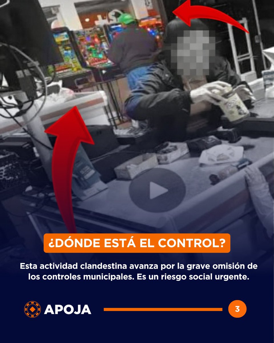 apoja_py's tweet image. ¡ALERTA CAPIATÁ! Juego Ilegal Clandestino en Supermercado.
APOJA detectó y denunció máquinas de juego ILEGALES al alcance de niños y adolescentes en un supermercado.

El riesgo es urgente: esta actividad avanza por la omisión de los controles municipales.