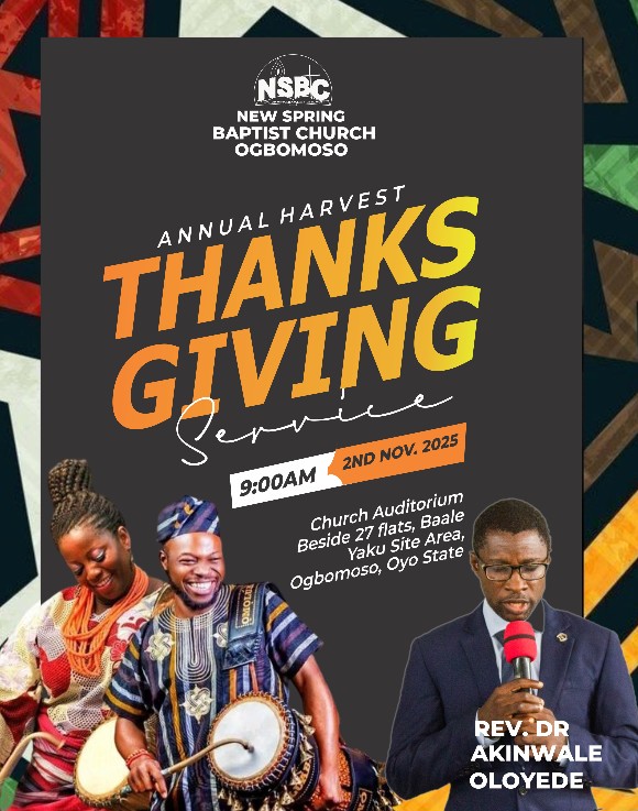 Grateful hearts, joyful praise! 🙌

Join us this Sunday as we gather to give thanks to God for His goodness, grace, and unending blessings throughout the year.

Its a time to reflect on how far He’s brought us and to sow seeds of gratitude for what’s ahead. 🌻