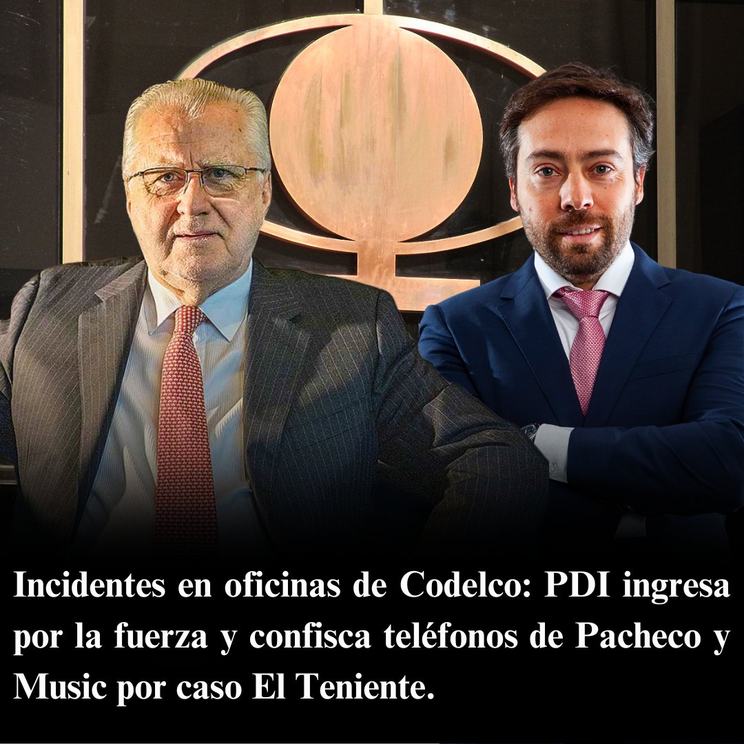Incidentes en oficinas de Codelco: PDI ingresa por la fuerza y confisca teléfonos de Pacheco y Music por caso El Teniente.🚨⛏️🇨🇱

#minería #chile #codelco #elteniente 
Más información en:
politicaminera.com/post/incidente…