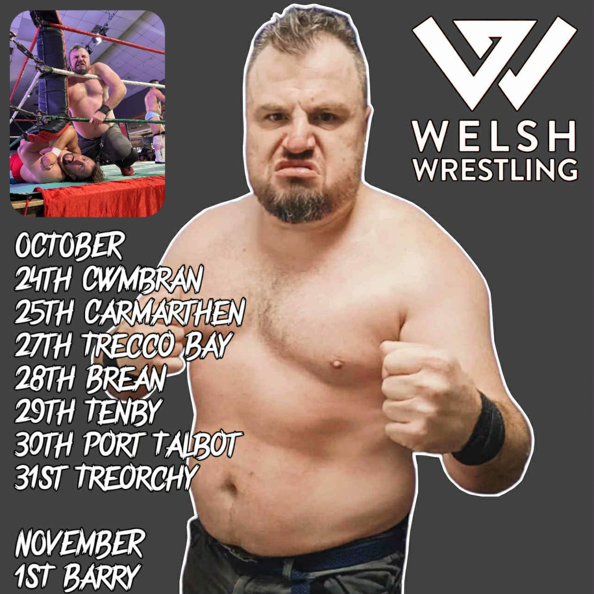 Also Llanelli gateway 30th at 2pm #llanelli #tenby #porttalbot #treorchy #barry #meantommydean #welshwrrstling #wrestling #britwtes